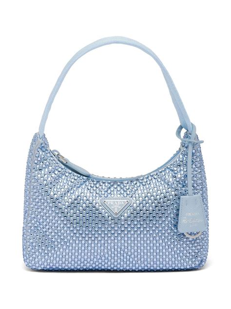 prada re-edition 2000 embellished satin shoulder bag|Prada outlet shoulder bags.